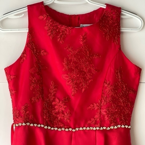 Tween Diva Kids Big Girls Sz 16 Red Lace High Low Formal Special Occasion Dress - Picture 15 of 16